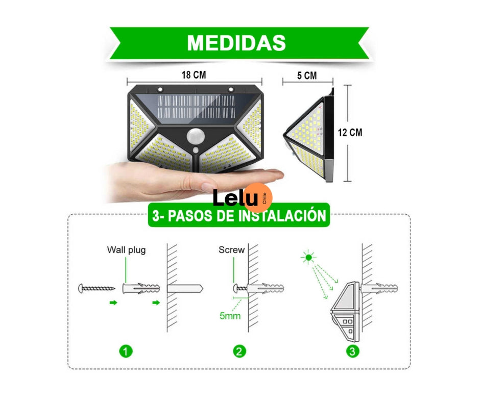Solarled™ - Lampara Solar Con Sensor Movimiento