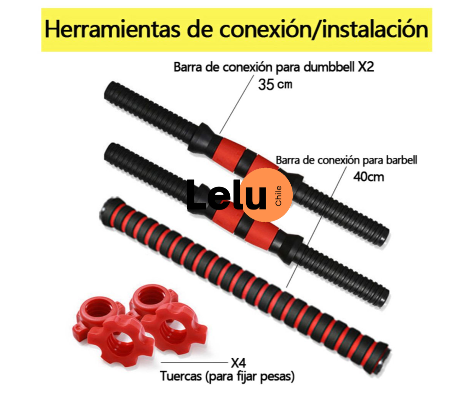 Manba™ - Set Mancuernas y Barra Armable 10kg