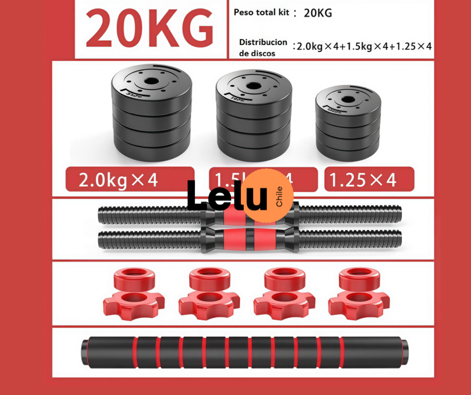Manba™ - Set Mancuernas y Barra Armable 20kg