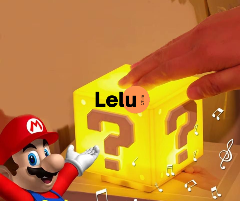 Al- Lampbros™ -Lámpara Cubo Mario Bros Led Sonido USB