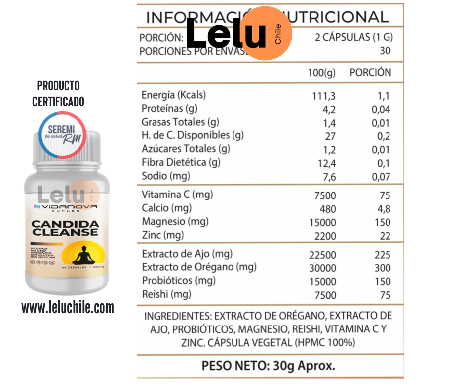 Av - Cándida Cleanse 60 Caps 1000MG